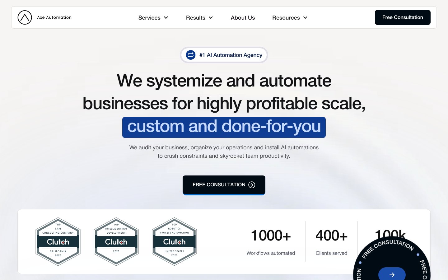 Website screenshot axeautomation.co